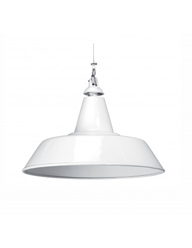 NOSTALGIE Suspension déco E27 en acier blanc lampe non fournie ARIC 4183