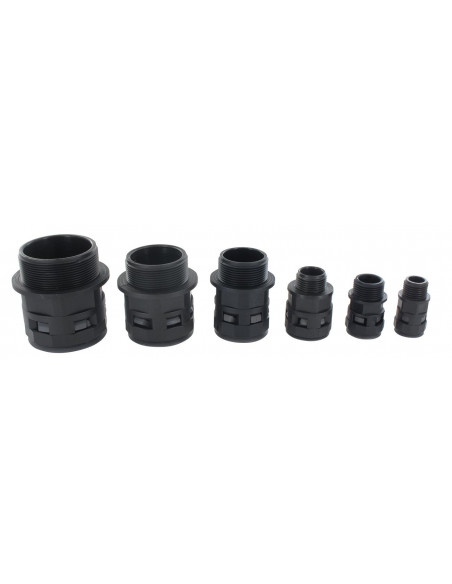 Raccord droit pol. noir NYLOFIX N°12 ISO 20 BLM 312205