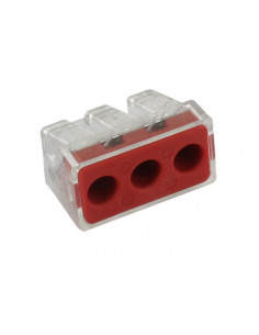 Boîte de connecteur 3 entrées rouge 6mm² BLM 463650 2