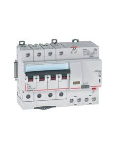 Disjoncteur différentiel monobloc DX³6000 10kA départ haut automatique 4 Pôles 400V 40A type AC 30mA LEGRAND 411201 2
