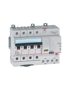 Disjoncteur différentiel monobloc DX³6000 10kA arrivée haute et départ bas à vis 4 Pôles 400V 63A type AC 30mA LEGRAND 411192 2