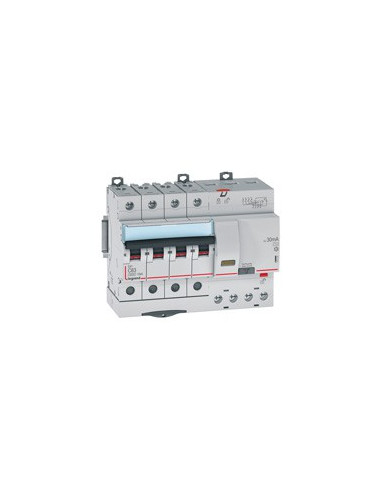 Disjoncteur Différentiel DX3 Tétrapolaire Coube C 6KA Type AC 30MA 7 Modules LEGRAND 411192