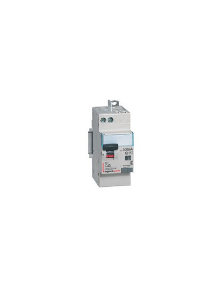 Disjoncteur différentiel DX³4500 arrivée vis et départ automatique U+N 230V~ 40A type AC 300mA 2 modules LEGRAND 410733