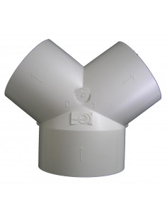 Dérivation en PVC à 3 piquages D80 mm S&P (UNELVENT) 867680 2