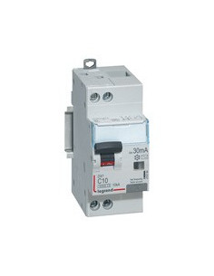 DX3 DISJONCTEUR DIFFERENTIEL 1P+NG C 10A 6000A/ 10KA AC 30MA 2 MODULES LEGRAND 410784