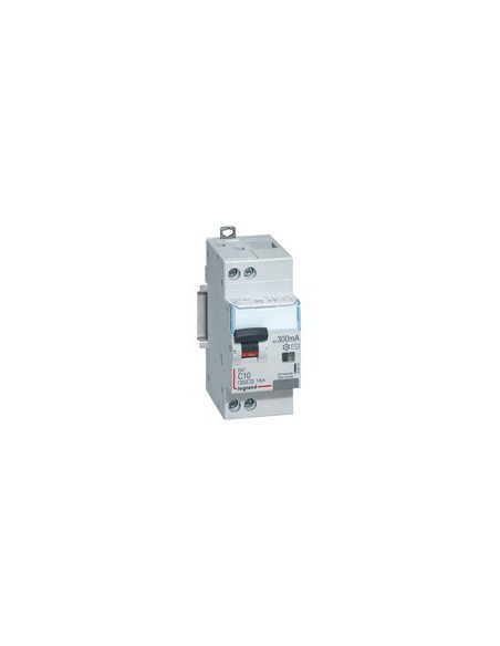 Disjoncteur différentiel monobloc DX³6000 arrivée haute et départ bas à vis U+N 230V 10A type AC 300mA LEGRAND 410812