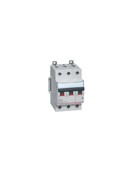 Disjoncteur DX³6000 10kA arrivée haute et départ bas à vis 3 Pôles 400V~ 10A courbe C LEGRAND 407827