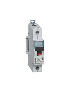 Disjoncteur DX³6000 arrivée haute et départ bas à vis 1 Pôle 230V~ à 400V~ 16A courbe C 1 module LEGRAND 407654