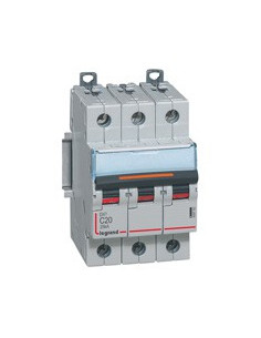 Disjoncteur DX³ 25kA arrivée haute et départ bas à vis 3 Pôles 400V~ 20A courbe C 3 modules LEGRAND 409782 2