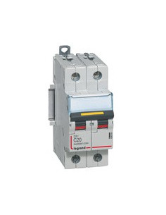 Disjoncteur DX³ 16kA courant continu arrivée vis et sortie basse vis 20A courbe C 2 modules LEGRAND 409569 2