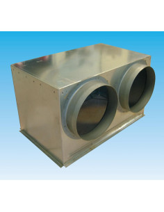 Plénum à sortie latéral 2 piquages D 200 mm pour GRAIxCD et GMI 500 x 300 mm PLENUM 2P L 500X300 S&P UNELVENT 850130