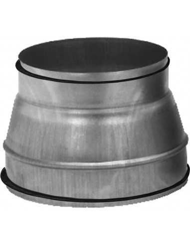 REDUCTION CONIQUE CENTREE GALVANISE VELODUCT DIAMETRE RACCORD RESEAU 160/125 MM UNELVENT REDV 160-125 867835