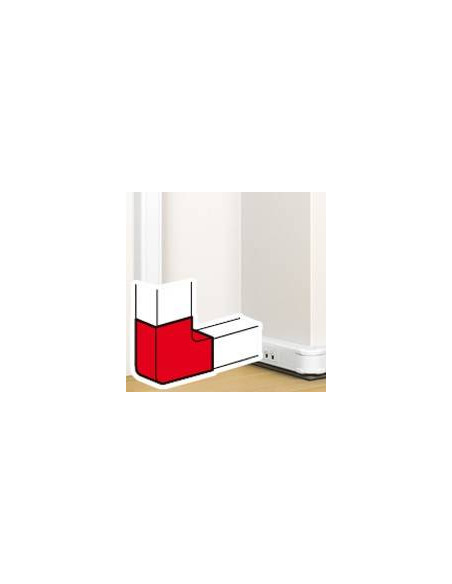 Angle plat 90° pour goulotte à clippage direct Mosaic 50x80mm blanc LEGRAND 075641