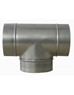 TE 90° EQUERRE GALVANISE SPIRACLIM DIAMETRE RACCORD RESEAUS 125/125 MM-MALE/MALE-UNELVENT 860511 2