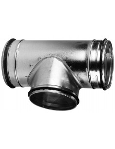 TE 90° GALVANISE A JOINTS VELODUCT DIAMETRE RACCORD RESEAUS 160-125 MM UNELVENT TEV 160-125-90 866683 2