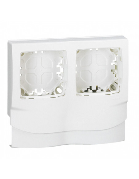 Cadre Appareillage saillie 2 postes pose le long des moulures DLPlus épaisseur 20mm blanc LEGRAND 031418