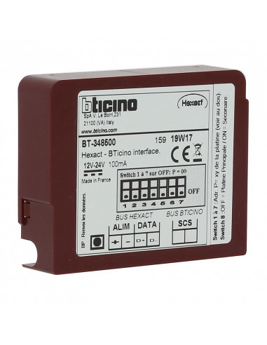 Interface de communication portiers Bticino et contrôle d'accès VIGIK® Hexact BTICINO BT348500