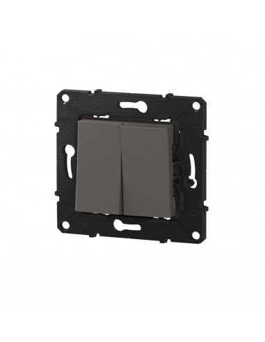 Poussoir 6A + Interrupteur ou va-et-vient Altège 10A finition Nuage BTICINO BTAL05CD