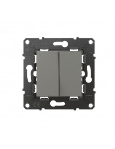 Poussoir 6A + Interrupteur ou va-et-vient Altège 10A finition Nuage BTICINO BTAL05CD 2