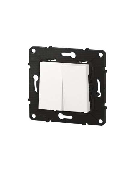 Poussoir 6A + Interrupteur ou va-et-vient Altège 10A finition Neige BTICINO BTAL05DD