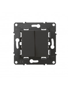 Altège double bouton poussoir noir composable BTICINO BTAL08SD