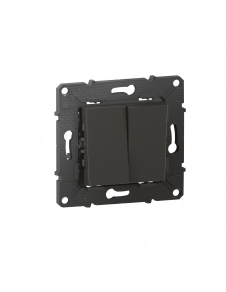 Altège double bouton poussoir noir composable BTICINO BTAL08SD