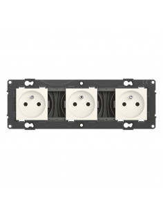 Triple prise de courant précâblée Altège 16A finition Neige BTICINO BTAL23DD 2