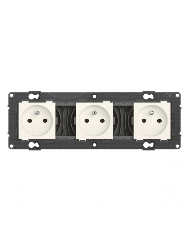 Triple prise de courant précâblée Altège 16A finition Neige BTICINO BTAL23DD