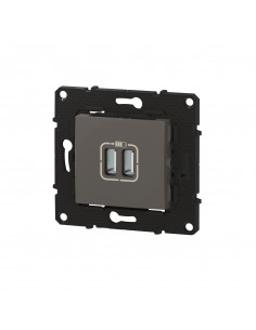 Double chargeur USB Altège Type-A 2,4A finition Nuage BTICINO BTAL30CD 2