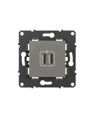 Double chargeur USB Altège Type-A 2,4A finition Nuage BTICINO BTAL30CD