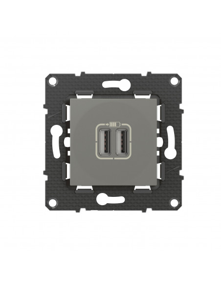 Double chargeur USB Altège Type-A 2,4A finition Nuage BTICINO BTAL30CD