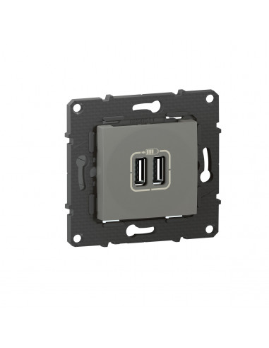 Double chargeur USB Altège Type-A 2,4A finition Nuage BTICINO BTAL30CD