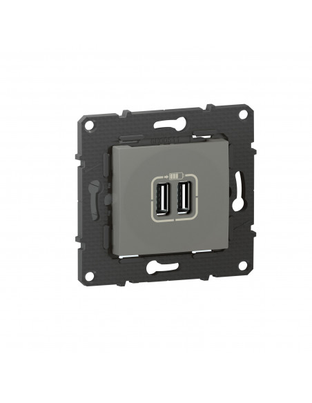 Double chargeur USB Altège Type-A 2,4A finition Nuage BTICINO BTAL30CD