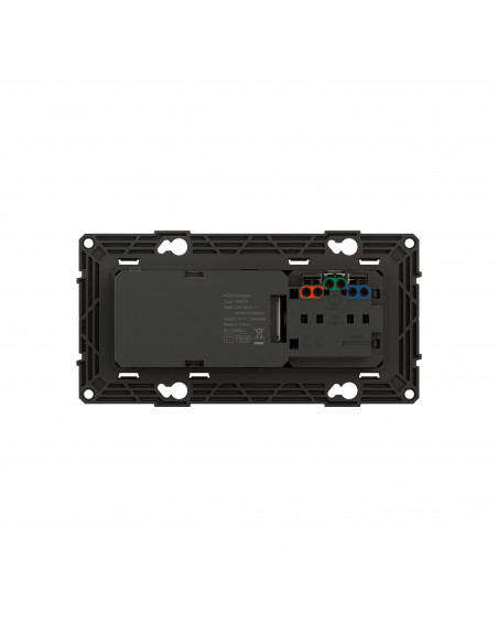 Prise de courant 16A + chargeur 2 USB 2,4A précâblées Altège finition Nuit BTICINO BTAL31SD