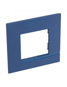 Plaque Altège Déco 1 poste Lagon bleu avec liseré bleu métallisé BTICINO BTAL9LA1