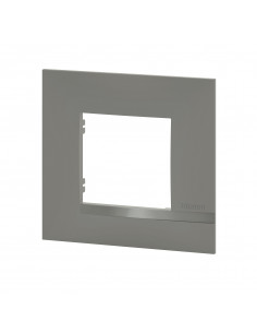 Plaque Altège Classico 1 poste Nuage effet aluminium avec liseré effet alu BTICINO BTAL9NA1 2