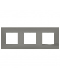 Plaque Altège Classico 3 postes Nuage effet aluminium avec liseré effet alu BTICINO BTAL9NA3