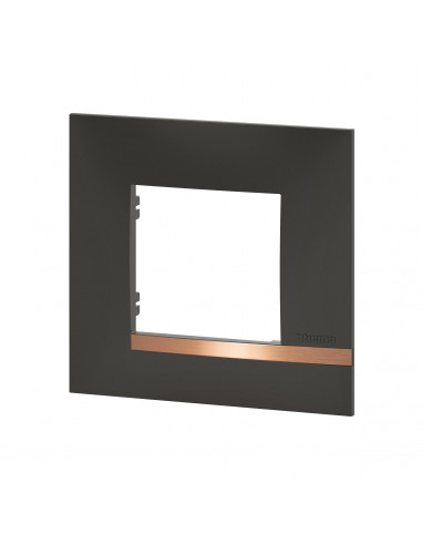 Plaque Altège Mezzo 1 poste Note cuivrée noir satiné avec liseré effet cuivre BTICINO BTAL9NC1
