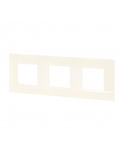 Plaque Altège Classico 3 postes Neige blanc satiné avec liseré blanc brillant BTICINO BTAL9NE3 2