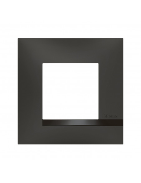 Plaque Altège Classico 1 poste Nuit noir satiné avec liseré noir brillant BTICINO BTAL9NU1