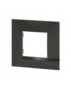 Plaque Altège Classico 1 poste Nuit noir satiné avec liseré noir brillant BTICINO BTAL9NU1 2