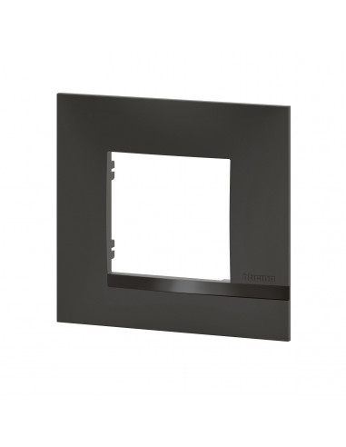 Plaque Altège Classico 1 poste Nuit noir satiné avec liseré noir brillant BTICINO BTAL9NU1
