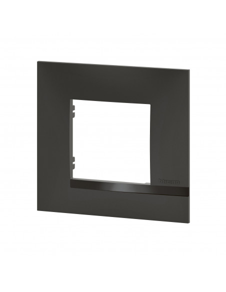 Plaque Altège Classico 1 poste Nuit noir satiné avec liseré noir brillant BTICINO BTAL9NU1