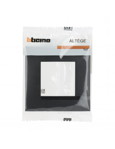 Plaque Altège Classico 1 poste Nuit noir satiné avec liseré noir brillant BTICINO BTAL9NU1