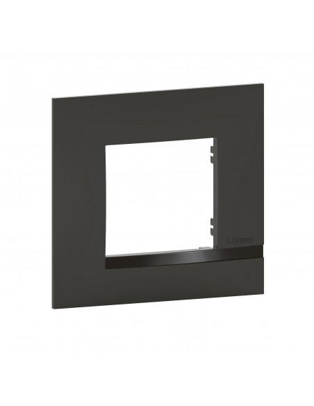 Plaque Altège Classico 1 poste Nuit noir satiné avec liseré noir brillant BTICINO BTAL9NU1