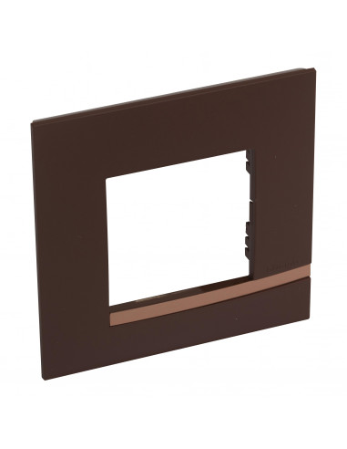 Plaque Altège Déco 1 poste Terre de sienne marron avec liseré effet cuivre BTICINO BTAL9TS1