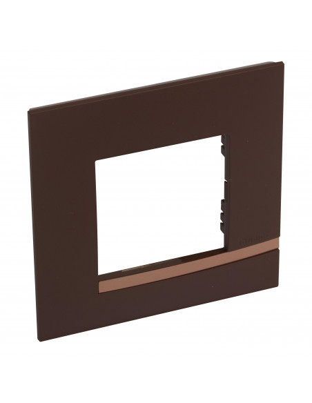 Plaque Altège Déco 1 poste Terre de sienne marron avec liseré effet cuivre BTICINO BTAL9TS1