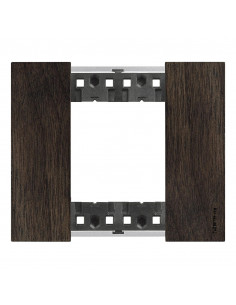 Living Now plaque noyer 2 modules BTICINO BTKA4802LG