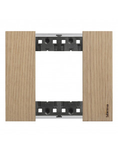 Living Now plaque chêne 2 modules BTICINO BTKA4802LM