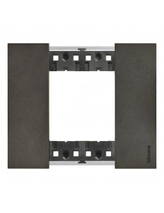 Living Now plaque acier space 2 modules BTICINO BTKA4802NG